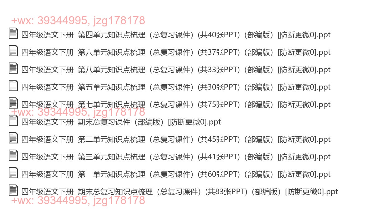 四年级语文下册：学霸复习（10套打包，PPT版） screenshot