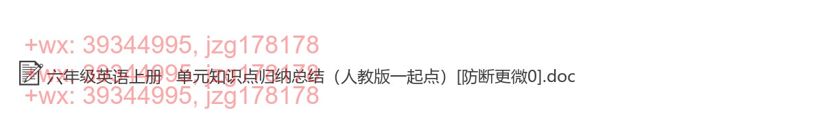 六年级英语上册：单元总结（1套打包，Word版） screenshot