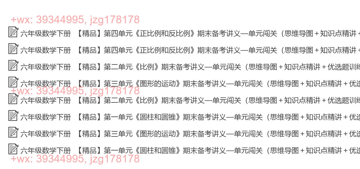 六年级数学下册：单元总结（7套打包，Word版） screenshot