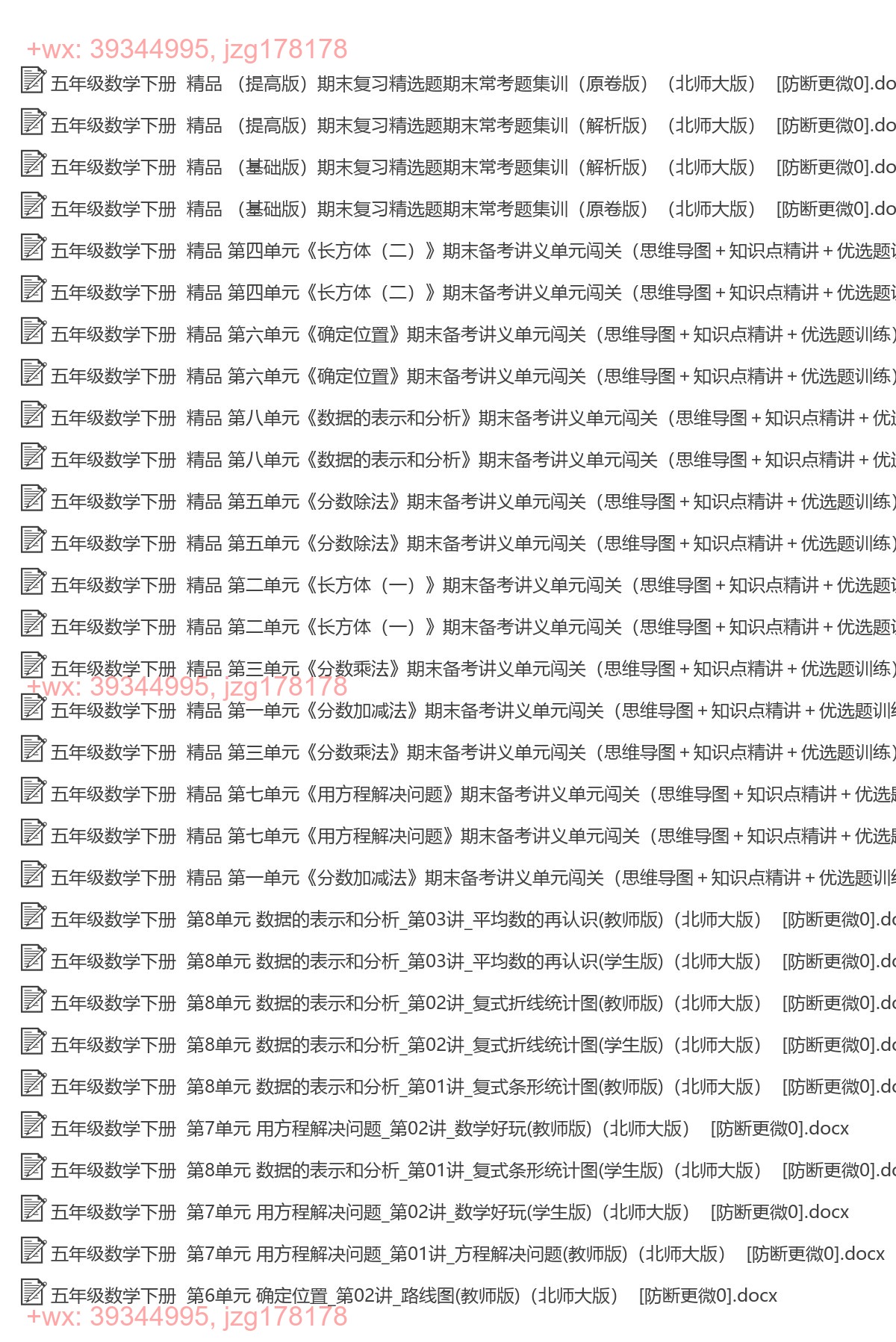 五年级数学下册：专项复习（106套打包，Word版） screenshot