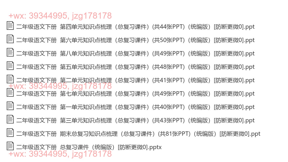二年级语文下册：学霸复习（10套打包，PPT版） screenshot
