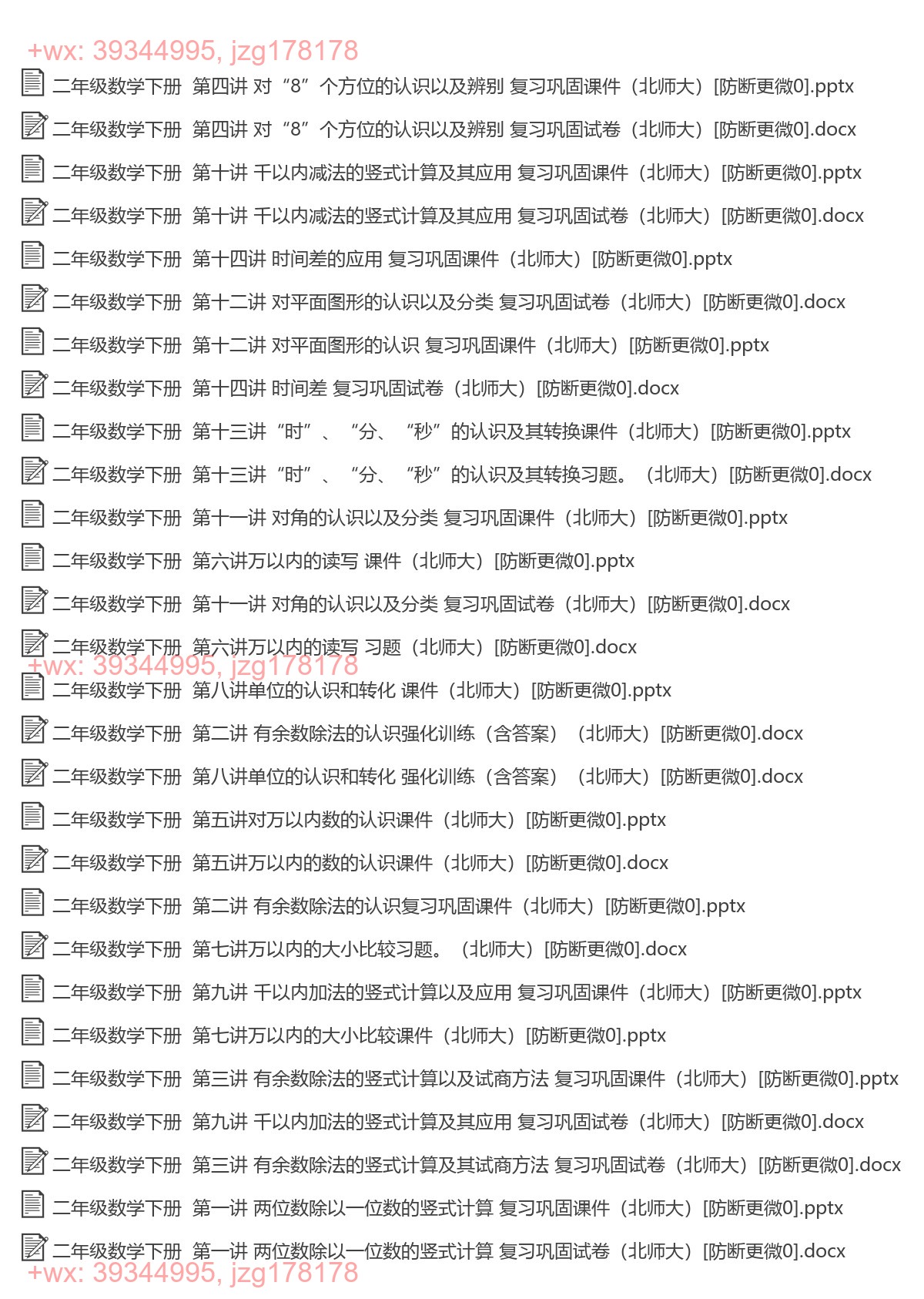 二年级数学下册：综合复习（28套打包，Word版） screenshot