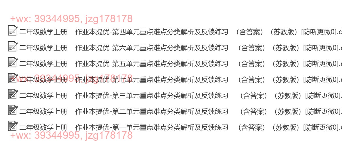 二年级数学上册：重点难点（7套打包，Word版） screenshot