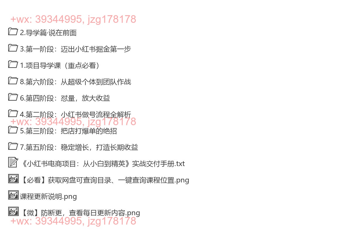 030.《小红书电商项目：从小白到精英》实战教学 screenshot
