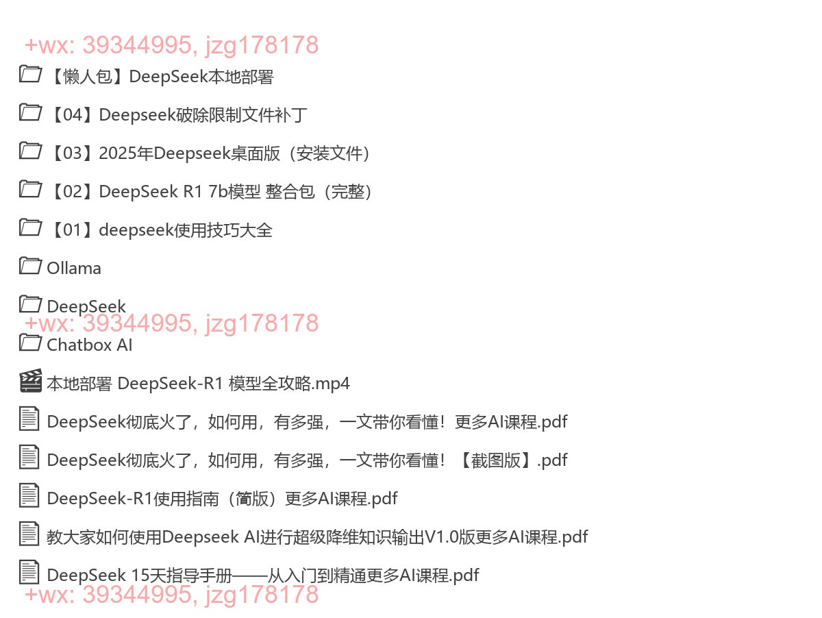 21.完整版  Deepseek从入门到精通附最全指令汇总+各版本安装包+一键整合包【127.9G】 screenshot
