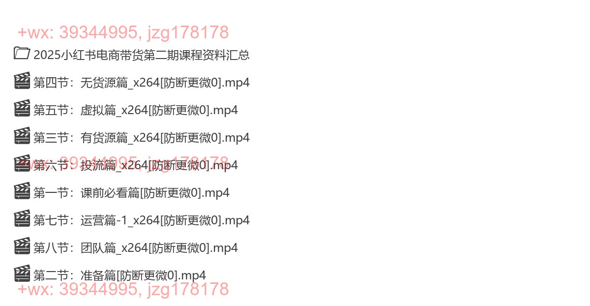 11.2025小红书电商带货第二期课程 screenshot