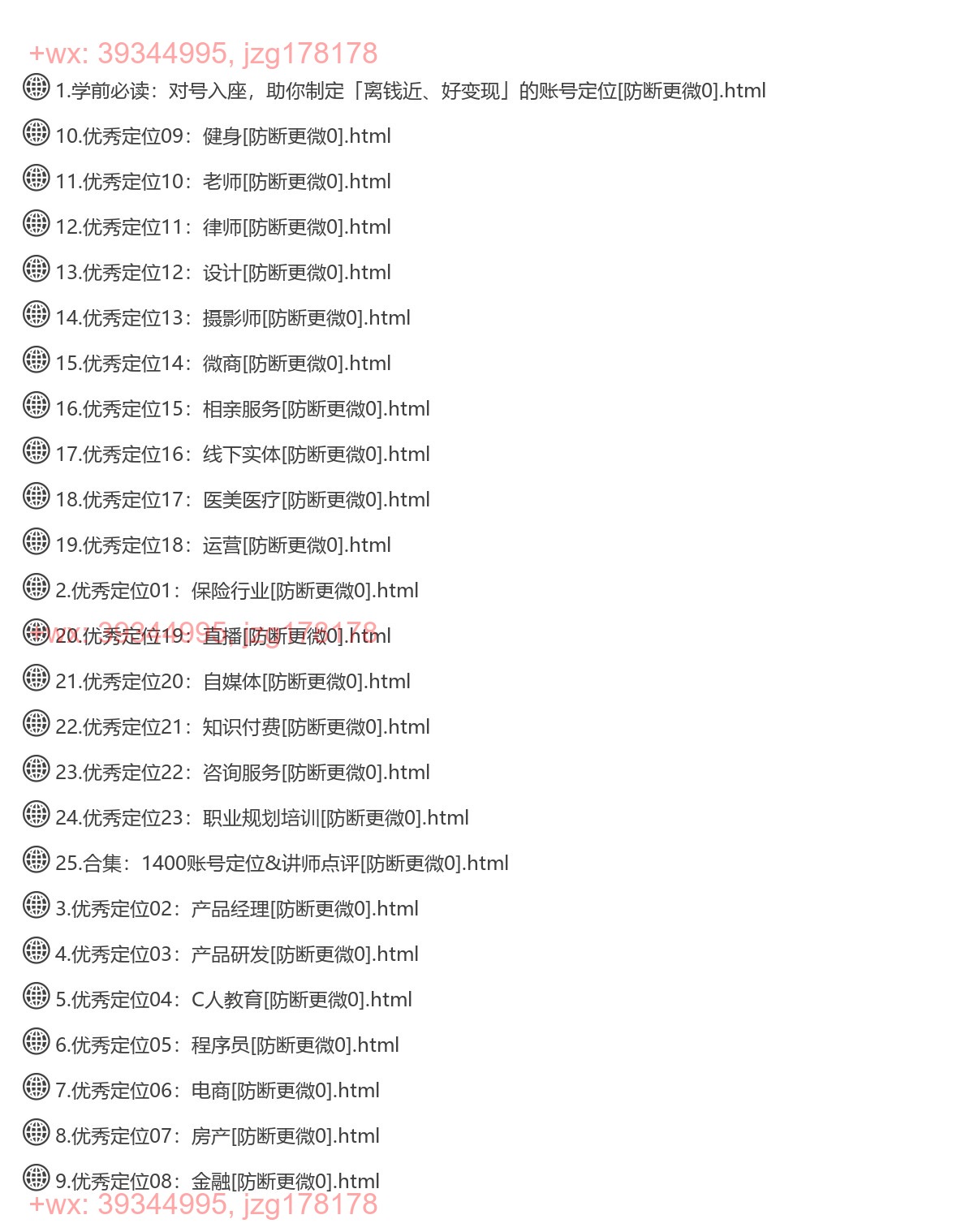 实战工具二：1400素人账号定位案例进师点评集 screenshot