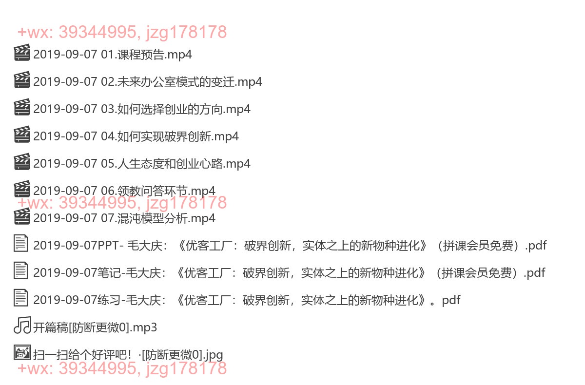 2019-09-07 毛大庆：《优客工厂：破界创新，实体之上的新物种进化》 screenshot