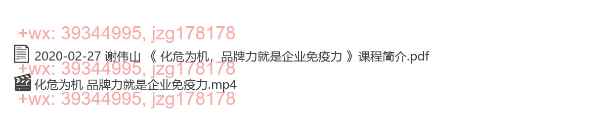 2020-02-27 谢伟山 《 化危为机，品牌力就是企业免疫力 》 screenshot