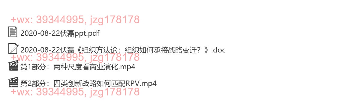 2020-08-22伏磊《组织方法论：组织如何承接战略变迁？》 screenshot