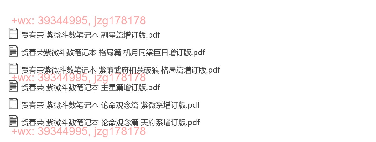Y2305-38 贺春荣 紫薇斗数笔记6本 screenshot