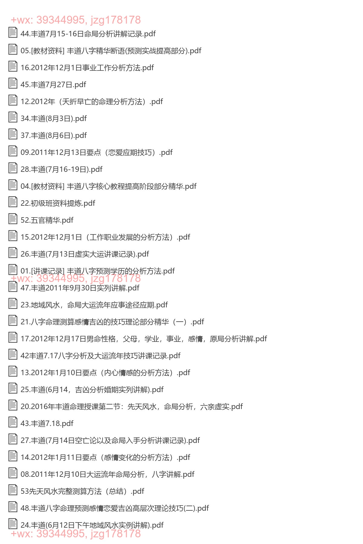 Y2301-05 丰道人八字培训笔记八字精华八字预测PDF版本共53个 screenshot